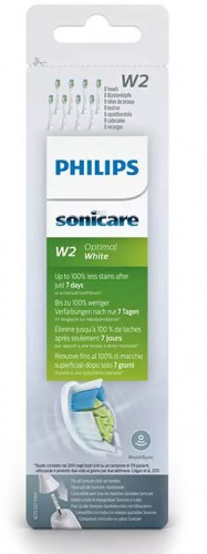 Набор насадок Philips HX6068/13 Sonicare W2/12 Optimal White для звуковой щетки, черный, 8 шт.