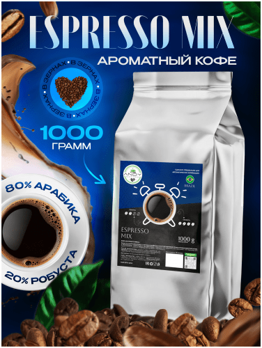 Кофе в зернах AndyCoffe "Espresso mix" 1 кг.