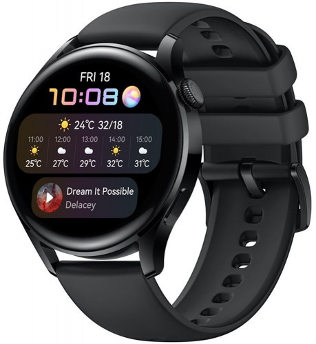 Смарт-часы Huawei Watch 3 Active LTE 46 мм чёрный ремешок